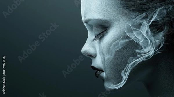 Obraz Woman Face With Smoke Effect Portrait