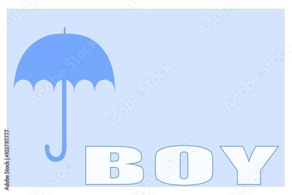 Obraz Blue boy background with umbrella