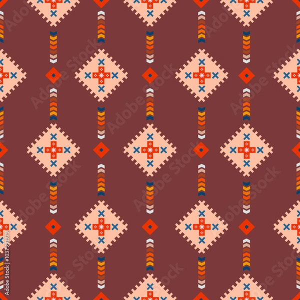 Fototapeta Geometric Ethnic pattern,
Native American tribal fabric, tile, carpet, vector,
illustration design
