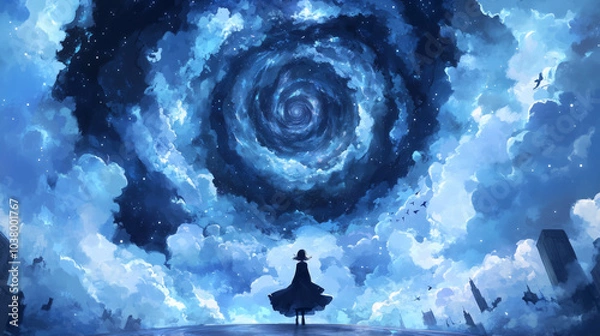 Obraz Dreamlike Celestial Landscape in Anime Style