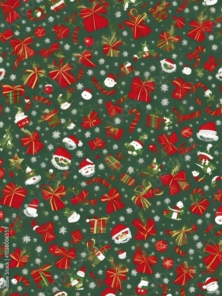 Obraz elegant christmass seamless pattern. walpaper wall