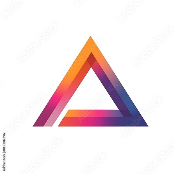 Obraz A stylized, colorful triangle logo with gradient shades.