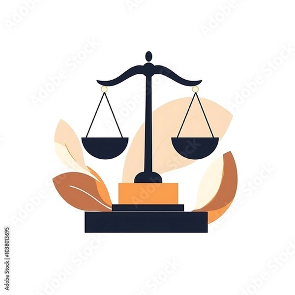 Fototapeta A stylized illustration of a balance scale symbolizing justice and fairness.