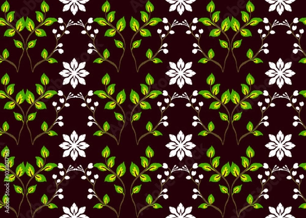 Fototapeta Ikat seamless pattern, geometric design, motif ethnic handmade, Ikat ethnic tribal, boho colors seamless wallpaper. Ethnic Ikat abstract background art. Illustration for greeting cards, printing