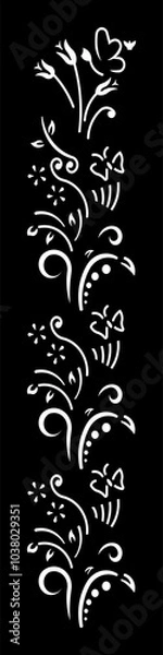 Obraz A whimsical, abstract vector featuring floral motifs and flowing swirls