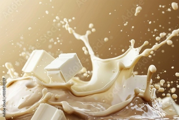 Fototapeta White Chocolate Splash with Milk