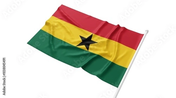 Obraz Republic of Ghana national flag isolated on white background.