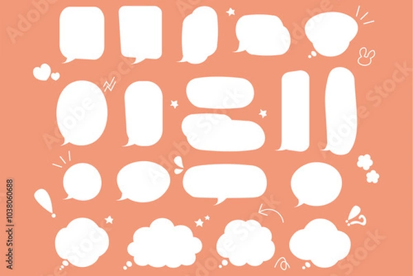 Obraz かわいい手書き風ふきだしデザインセット