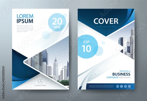 Fototapeta Annual report brochure flyer design template vector, Leaflet, presentation book cover templates, layout in A4 size