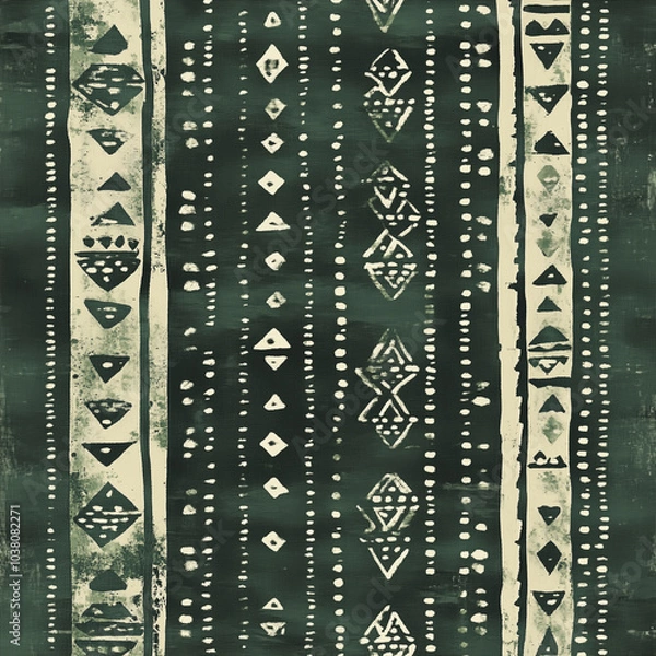 Fototapeta background abstract Sage Green Boho Mud Cloth Pattern