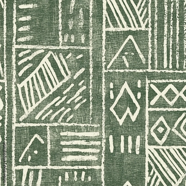 Obraz background abstract Sage Green Boho Mud Cloth Pattern