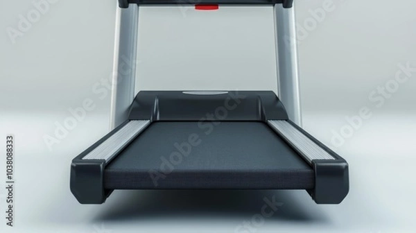 Fototapeta Close-Up of a Modern Treadmill on a White Background Fitness and Workout Equipment for Gym or Home Use. Generative AI