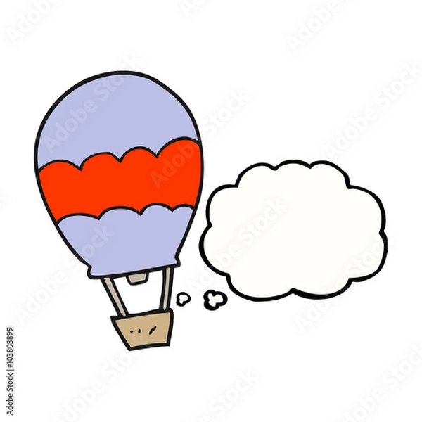 Fototapeta thought bubble cartoon hot air balloon