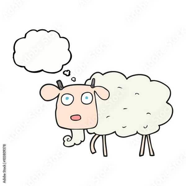 Obraz thought bubble cartoon goat