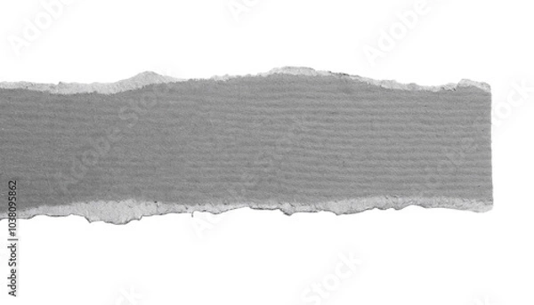 Obraz grey ripped paper torn edges strips isolated on white background