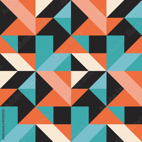 Fototapeta Abstract. Geometric pattern seamless colorful background. Vector.