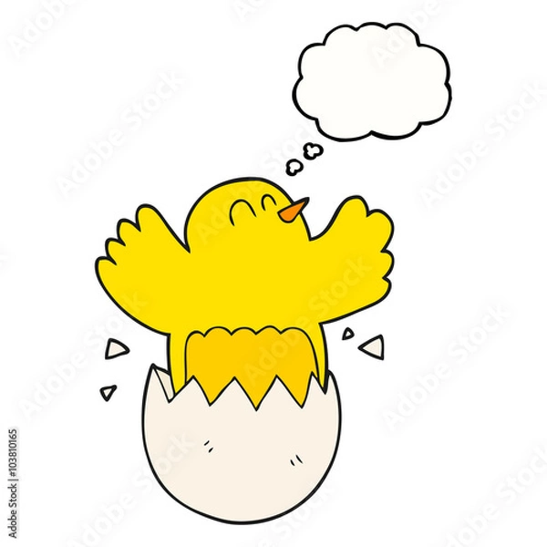 Obraz thought bubble cartoon hatching egg