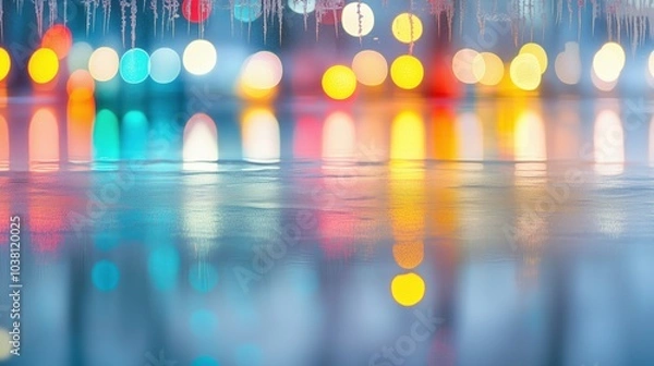 Obraz Bunte Lichter auf gefrorenem Eis
