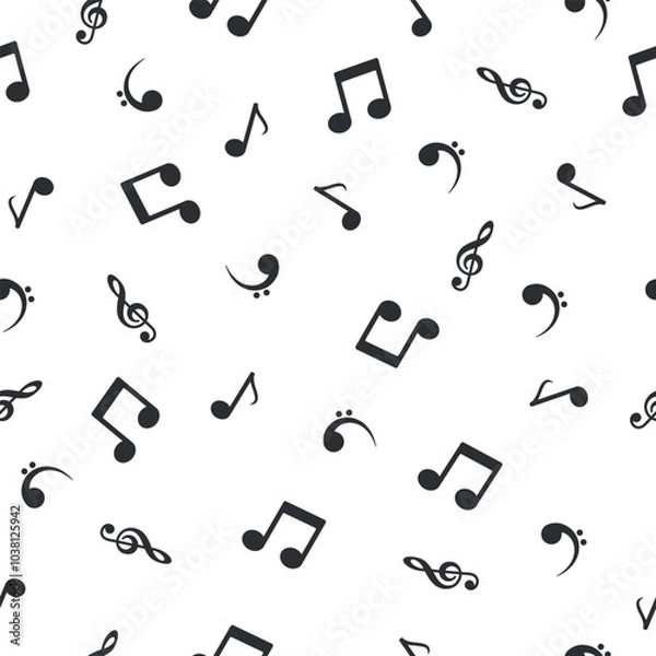 Obraz Music seamless pattern. Music note icons. Sound background.
