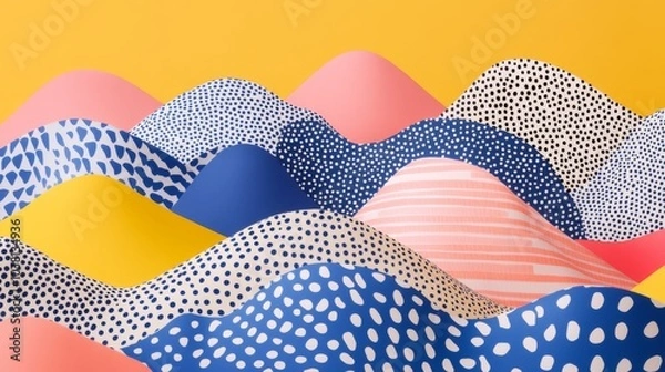 Fototapeta Vibrant Mountain Patterns in Studio Lighting