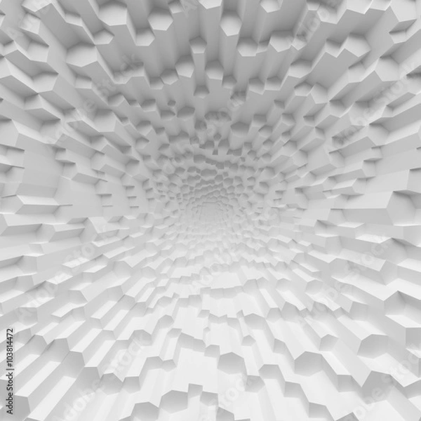 Obraz White geometric abstract polygons backdrop