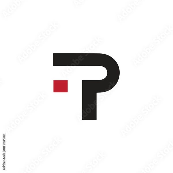 Fototapeta tp logo design vector template, initial tp letter logo design, pt logo design, initial pt letter logo design, TP vector logo, for financial companies, technology and others. Initial Letter TP logo.