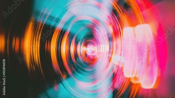 Fototapeta Abstract background with vibrant colorful circles, ideal for technology, digital art, and website design.