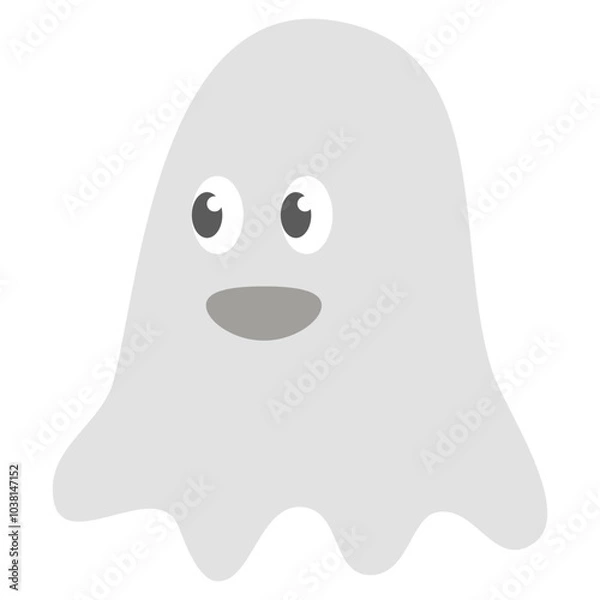 Obraz funny cartoon ghost flat icon