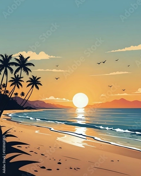 Obraz sunset on the beach