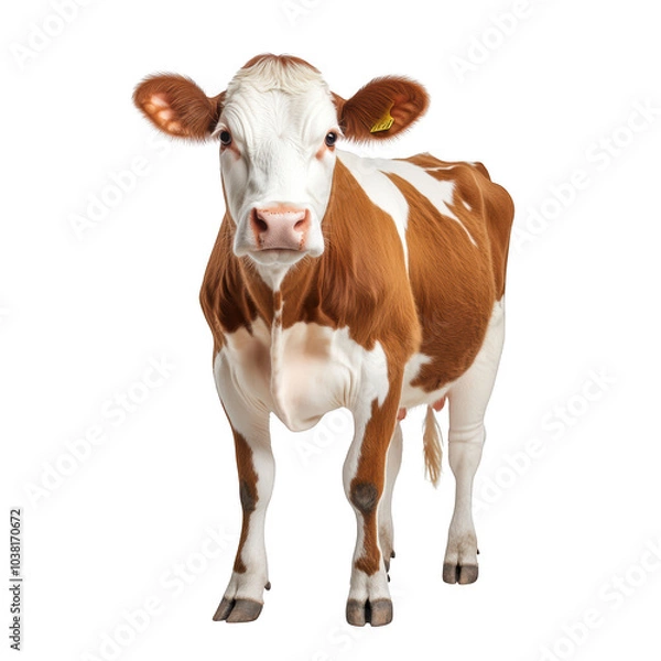 Obraz Cow, white isolate background