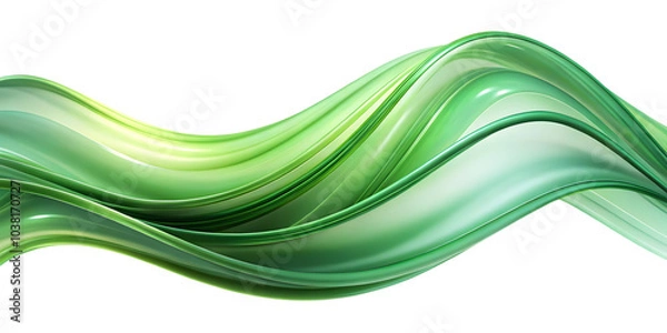 Obraz abstract green wave curve lines designs on white background