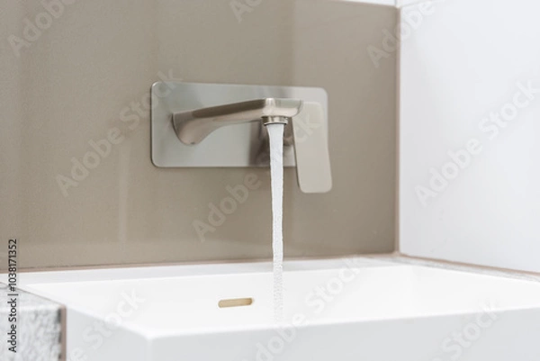 Obraz Modern Bathroom Sink with Minimalist Faucet