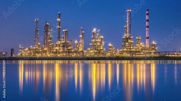 Obraz Industrial Complex at Dusk