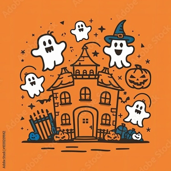 Fototapeta halloween background with pumpkins