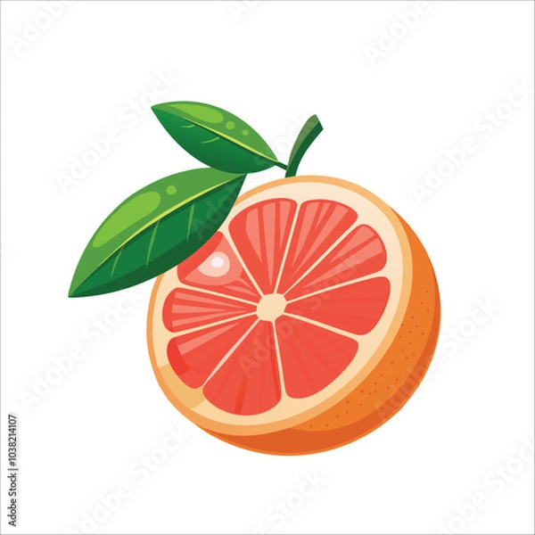 Obraz grapefruit with leaf