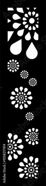 Obraz Bold Elegance: Ornate White Floral Patterns Against a Black Background