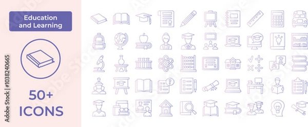 Fototapeta Education and Learning Icon Representing Knowledge, Growth, and Academic Pursuits, Perfect for Highlighting Schools, Online Classes, and Lifelong Learning with an Engaging and Informative Design.