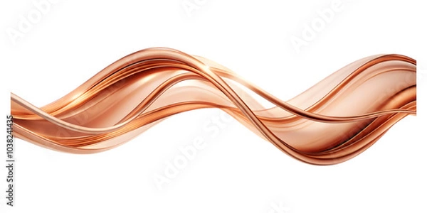 Obraz abstract rose gold wave curve lines designs on white background