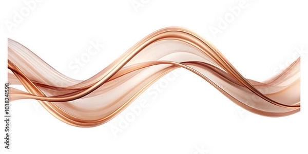 Fototapeta abstract rose gold wave curve lines designs on white background