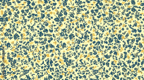 Fototapeta Abstract seamless pattern with blue and yellow spots on a cream background.