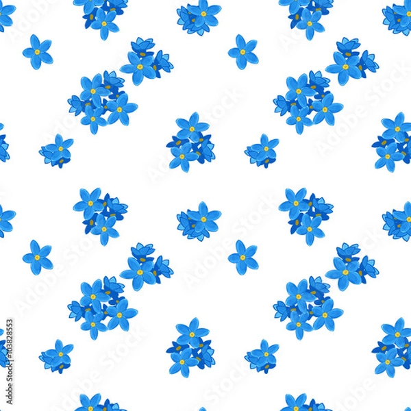 Fototapeta Seamless forget-me-not pattern