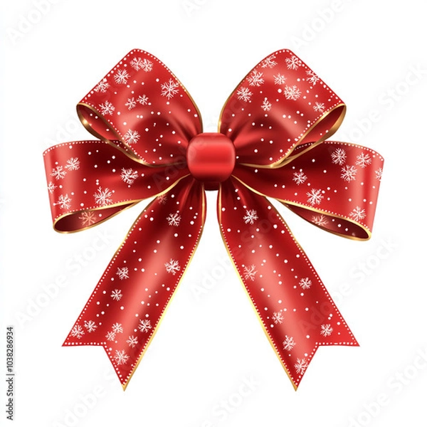 Fototapeta red bow isolated on white