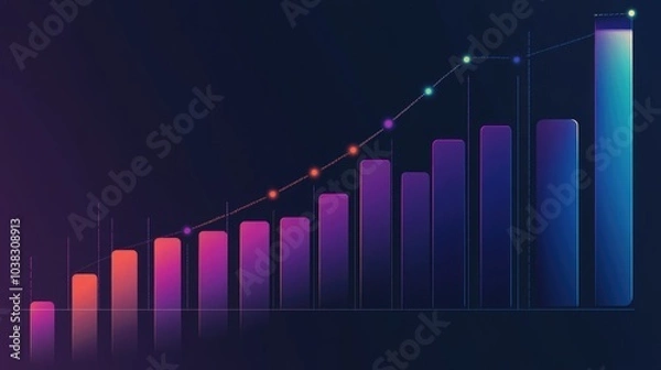 Fototapeta Abstract Graphic of Upward Trend