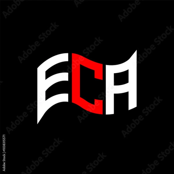 Fototapeta ECA logo design, ECA simple and modern logo. ECA luxurious alphabet design