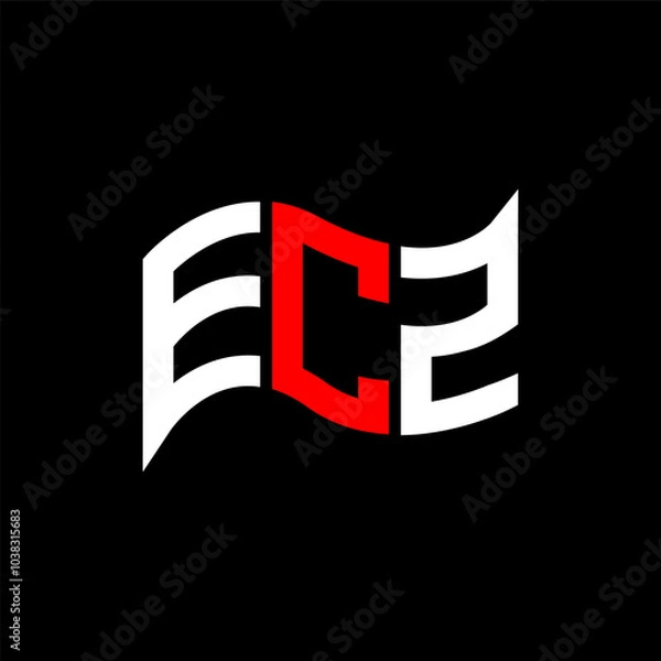 Fototapeta ECZ logo design, ECZ simple and modern logo. ECZ luxurious alphabet design