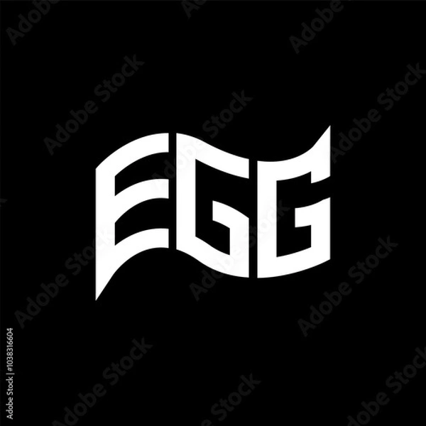 Fototapeta EGG logo design, EGG simple and modern logo. EGG luxurious alphabet design