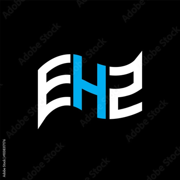 Fototapeta EHZ logo design, EHZ simple and modern logo. EHZ luxurious alphabet design