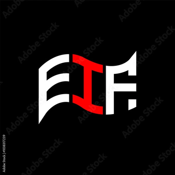 Fototapeta EIF logo design, EIF simple and modern logo. EIF luxurious alphabet design
