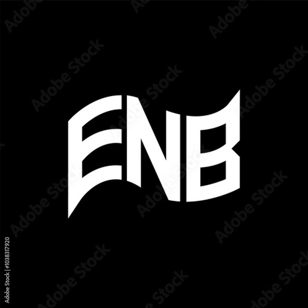 Fototapeta ENB logo design, ENB simple and modern logo. ENB luxurious alphabet design