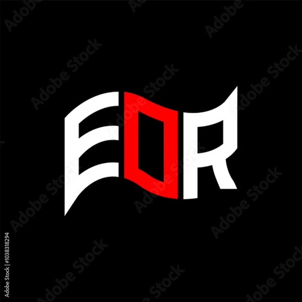 Fototapeta EOR logo design, EOR simple and modern logo. EOR luxurious alphabet design